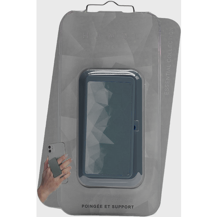 Handl Tech Geo Mobile Stand Phone Grip, Pairs with Any Smart Phone, Multi-functional Kickstand, Compatible with Wireless Charging, Phone grip and Stand - Black