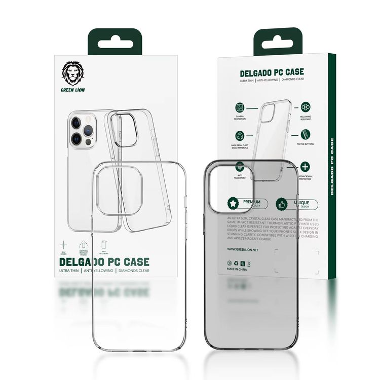 Green Lion Delgado PC Case for iPhone 13 Pro Max 6.7",  Drop Protection - Clear