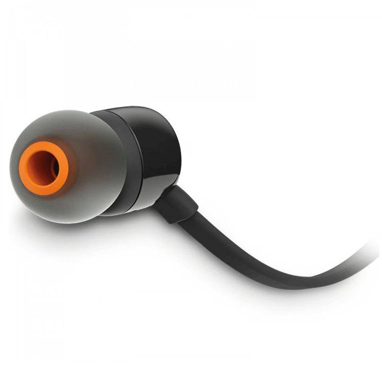 JBL T110 Wired Universal In-Ear Headphones, 6 Hours Battery Life, 2 Hours of Charging Time, Anti-Tangle Design - Black
