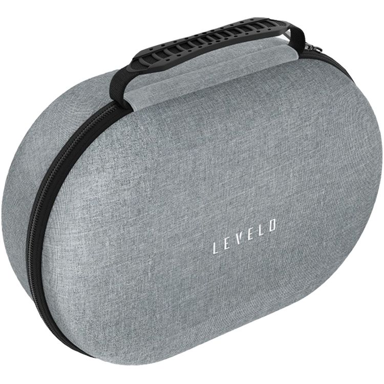 Levelo Aura Full Protection Carrying Bag for Vision Pro with Snow Flakes Cloth + EVA + Lycra Material, Multiple Pockets, Built-in Grip - Gray