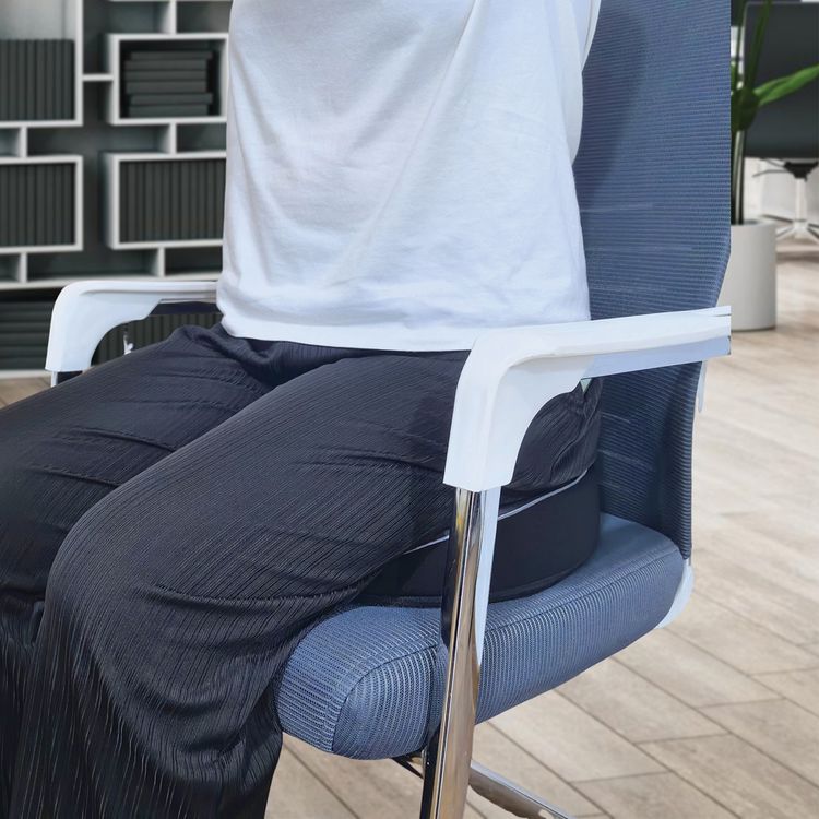 Green Lion Cloud Plus Seat Cushion with All-Day Sitting Comfort, Lower Back Support, Posture Alighment, High-Density Foam, Non-Slip Surface, Washable Cover, Leg Support, 100 kg Load Capacity, Ergonomic U-Shaped Design - Gray