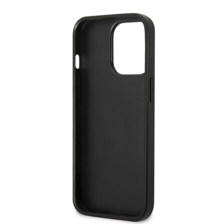 USPA PU Leather Case with Stitched Lines Double Line & Horse Logo iPhone 14 Pro Max Compatibility - Red