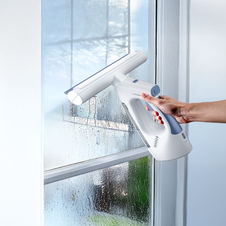 Porodo Lifestyle Cordless Window Vacuum Cleaner with Dual-Tank Design, Up to 30 Minutes of Working Time, 1kPa Suction Power, Spray, Wipe & Vacuum Dry Functions, 9W Rated Power - White