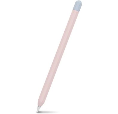 Ahastyle Duotone Case, Premium Silicone Anti-Slip Sleeve Cover with Cable Adapter Tether Kit Compatible for Apple Pencil 1st Generation - Pink/Light Blue