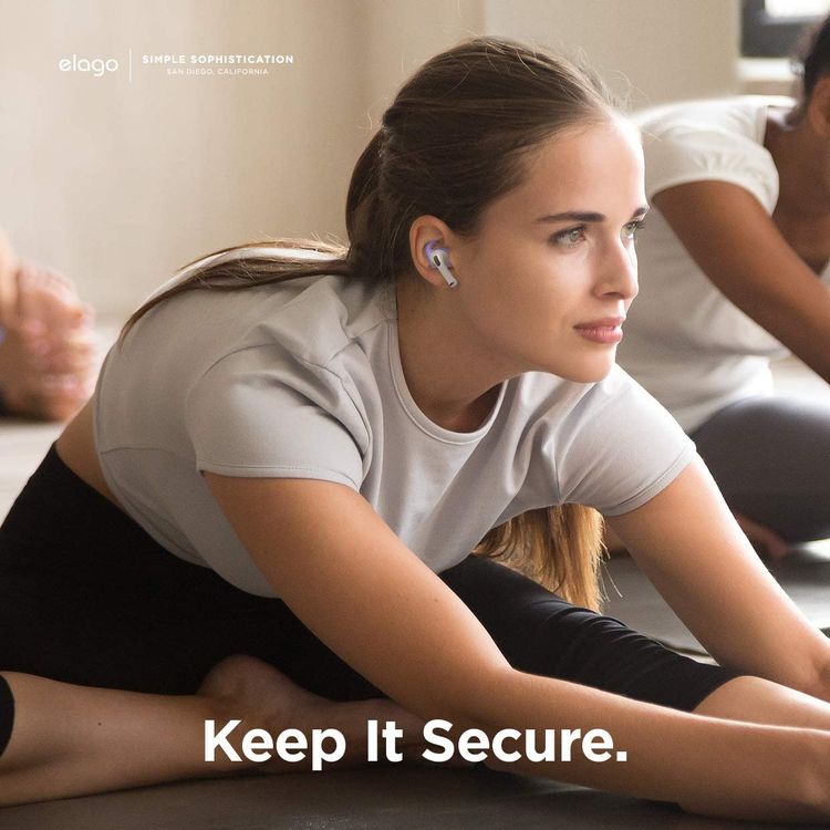 Elago Earbuds Hook Cover, Protective Buffer for Apple AirPods Pro Suitable for Jogging, Cycling, Gym & Fitness Activities [4 Pairs: 2 Large + 2 Small] - Lavender