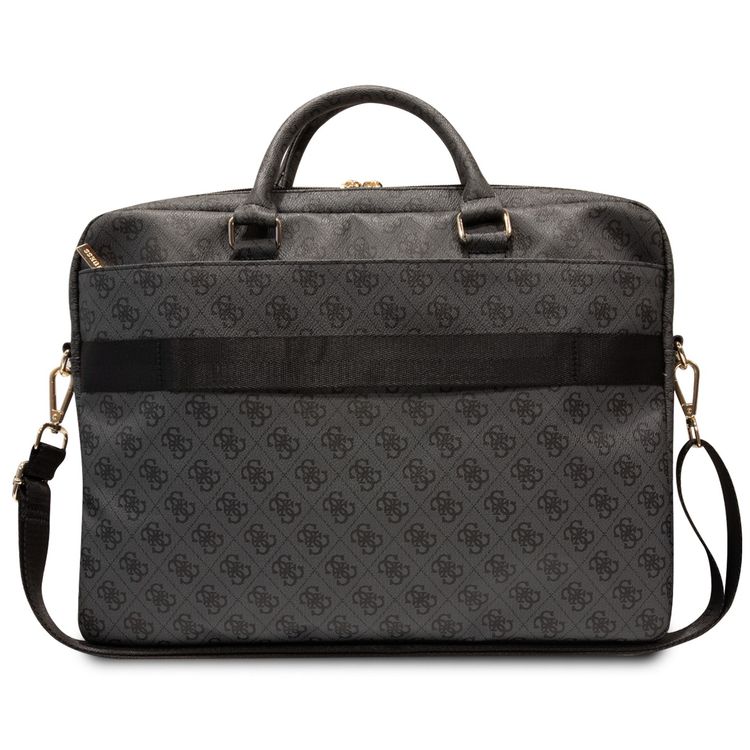 Guess Laptop Bag with 4G Stripes Pattern - 16" - Black