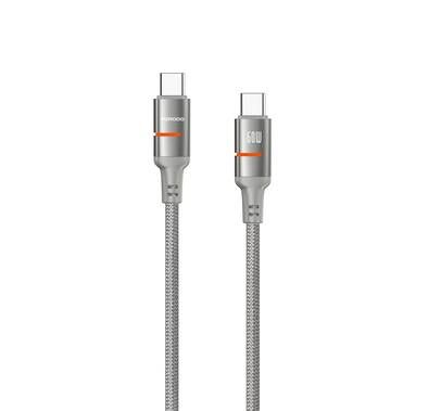 كابل بورودو USB-C إلى USB-C مع ضوء LED بقوة 60 واط، سرعة ...