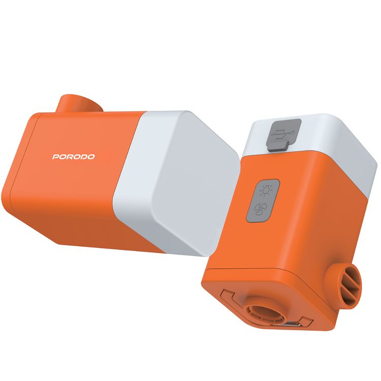 Porodo Lifestyle Camping Inflate and Deflate Air Pumb with LED, 4500Pa Air Pressure, 4800mAh Large Battery, 6 Hours Recharge Time, 30W Power, 45-90 Minutes Working Time