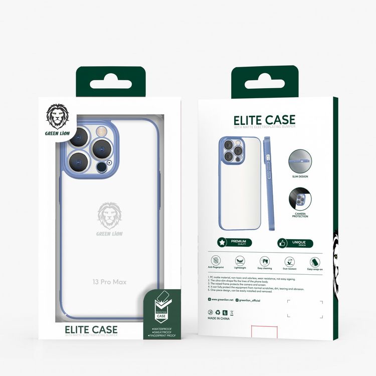 Green Lion Elite Case with Matte Electroplating Bumper for iPhone 13 Pro ( 6.1" ), Anti-Scratch, Easy Access to All Ports, Shock Absorption & Drop Protective - Light Blue