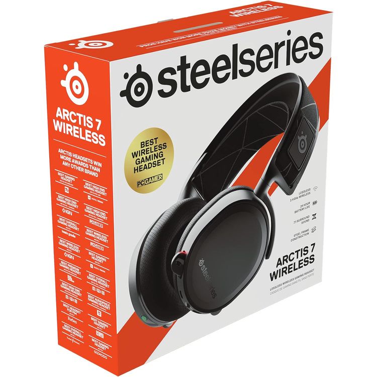 SteelSeries Arctis 7 (2019 Edition) Lossless Wireless Gaming Headset with DTS Headphone: X v2.0 Surround for PC and PlayStation 4, Black | 61505 (PS4)