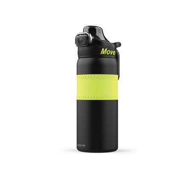 Green Lion Athlete Thermal Bottle, 550 mL Capacity, 12 Hours Thermal Efficiency, 14 Hours Cooling Efficiency, Easy Press Button, 360°-Anti-Corrosion, Non-Slip Grip - Green
