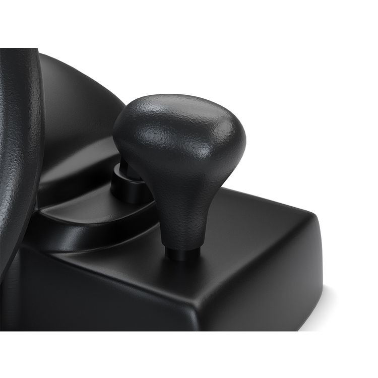 Porodo Gaming 7-in-1 Steering Wheel	with Quick Pedal, Plug & Play, Gear Lever, 270° Coil-spring Mechanism, 10" Racing Wheel, 96mA Vibration Motor Operating Current - Black