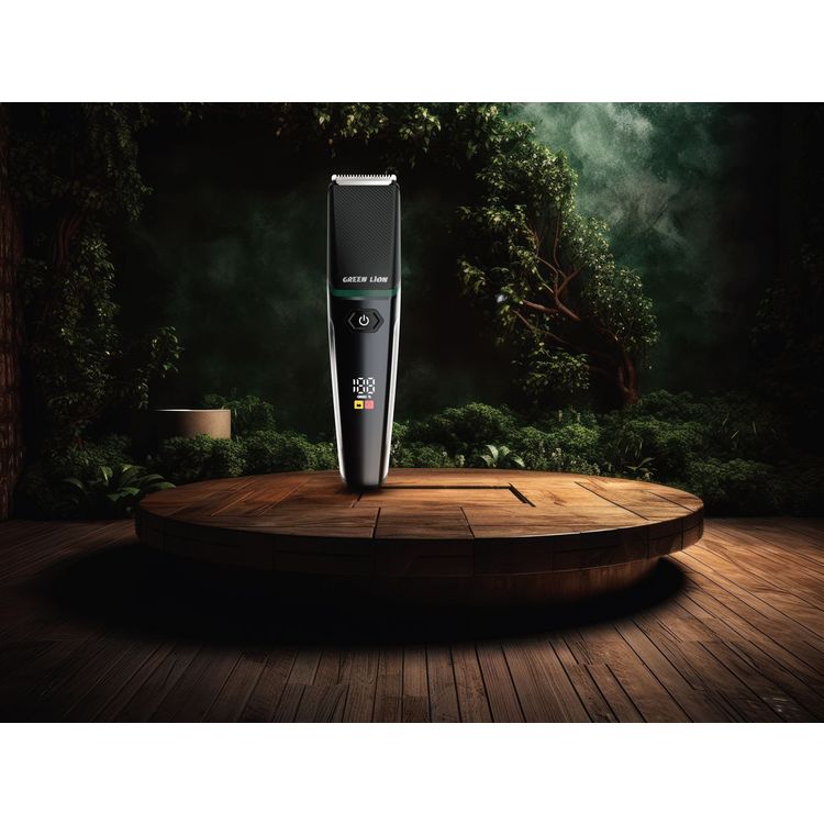 Green Lion 5-in-1 Grooming Kit with 6 Size Combs, 600mAh Lithium Battery, Stainless Steel Material, Type-C Charging Port, 90 Minutes Working Time, 1.5 Hours Charging Time, LED Display - Black