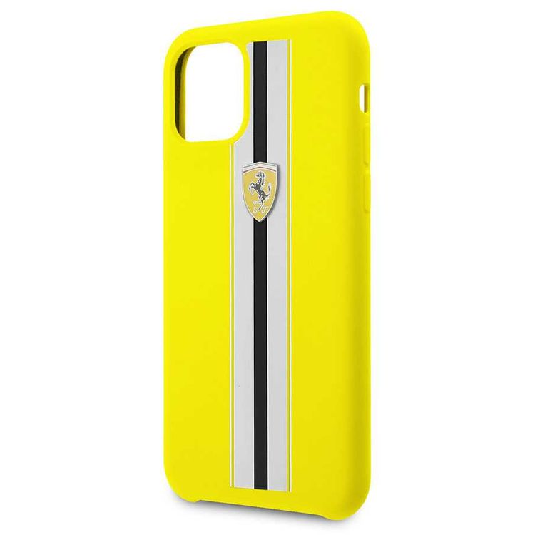 CG MOBILE Silicone Phone Case On Track & Stripes Compatible for iPhone 11 (6.1") Drop Protection Mobile Case Officially Licensed - Yellow