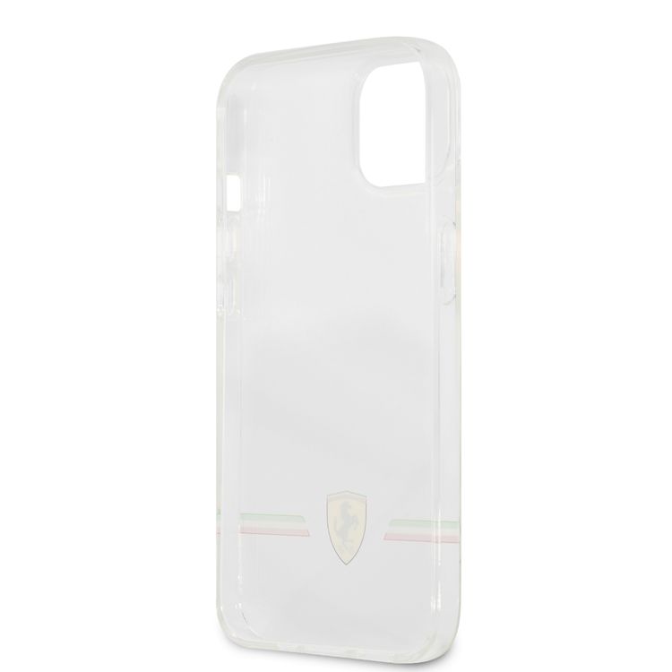 CG MOBILE Ferrari Transparent Case Italia Wings Print Logo Compatible for iPhone 13 Mini (5.4") Scratches Resistant, Easy Access to All Ports