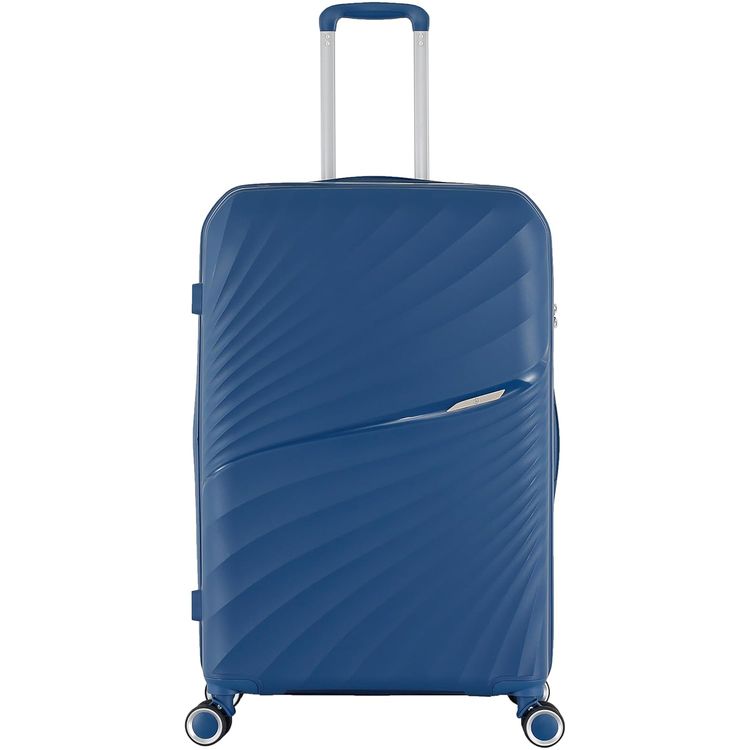 H.T Luggage Bag, Hard Case Polypropylene (PP) Material, Expandable, Telescopic Handle, Scratch Resistant, TSA Lock, Medium Case Size - Teal