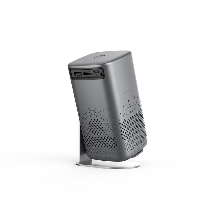 Porodo Lifestyle Gobo Portable Air Projector with Adjustable Screen Size, 2 Hours Playtime, 150 ANSI Lumens, 35” – 150” Adjustable Screen Size, Over Temperature Protection, Media Player, Air Projection, 1080P Full HD, 2 Hours Working Time - Gray