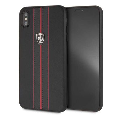 CG Mobile Ferrari Urban Off Track PU Leather Hard Case for iPhone Xs Max - Black
