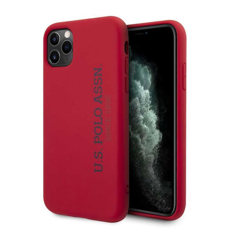CG Mobile U.S. Polo Assn. Liquid Silicone Hard Case Vertical Logo for iPhone 12 / 12 Pro (6.1") Officially Licensed, Premium Liquid Silicone Hard Case, Dirt Proof, Shock Resistant