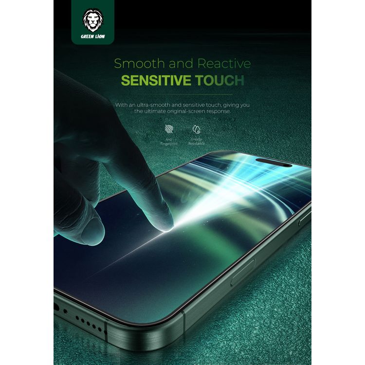 Green Lion 3D Silicone Plus Advanced Privacy Edge Glass for iPhone 16 Pro, Crystal Clear, Bubble Free, Anti Scratch, Highly Responsive, Anti Fingerprint, Grease Resistance - Black 