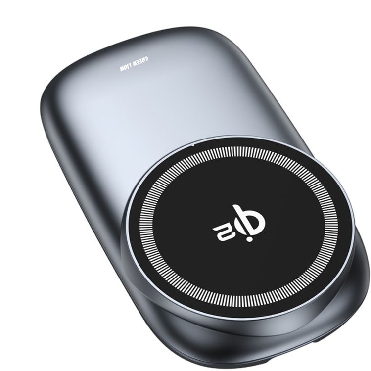 Green Lion 3-in-1 Magfold Wireless Charger with Foldable & Ultra-Slim Design, USB-C Input Port, Up to 15W Phone Output, 5W AirPods Output & 3W Watch Output, Multi-Angle Adjustment, Fast Charge - Gray