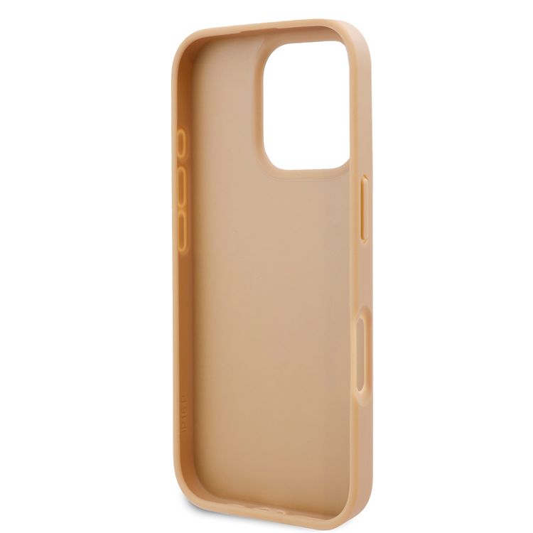 Karl Lagerfeld PU Hard Case for iPhone 16 Pro Max with Card Slot & Monogram Design Logo, Drop Protection, Easy Snap-on, Slim Profile, Lightweight, Sustainable Packaging - Brown
