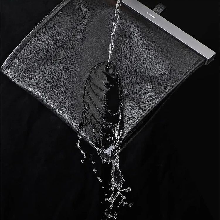Baseus Large Garbage Bag for Back Seat of Cars, Magnetic Closure, Easy Attachment with Hooks, 5kg Maximum Weight Load, Waterproof and Leakproof - Black