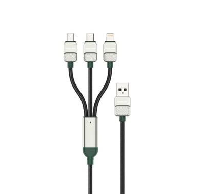 Green Lion 3-in-1 Braided Electroplated Cable with 1.2m C...