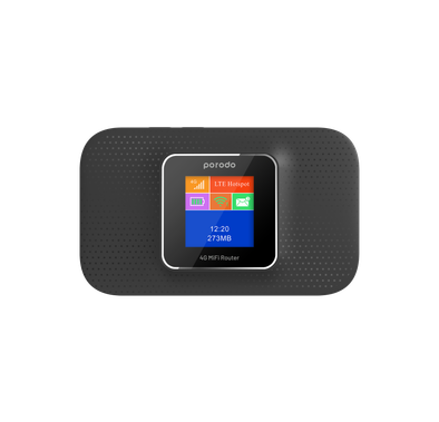 Porodo 4G LTE/3G Portable High-Speed Router - Black