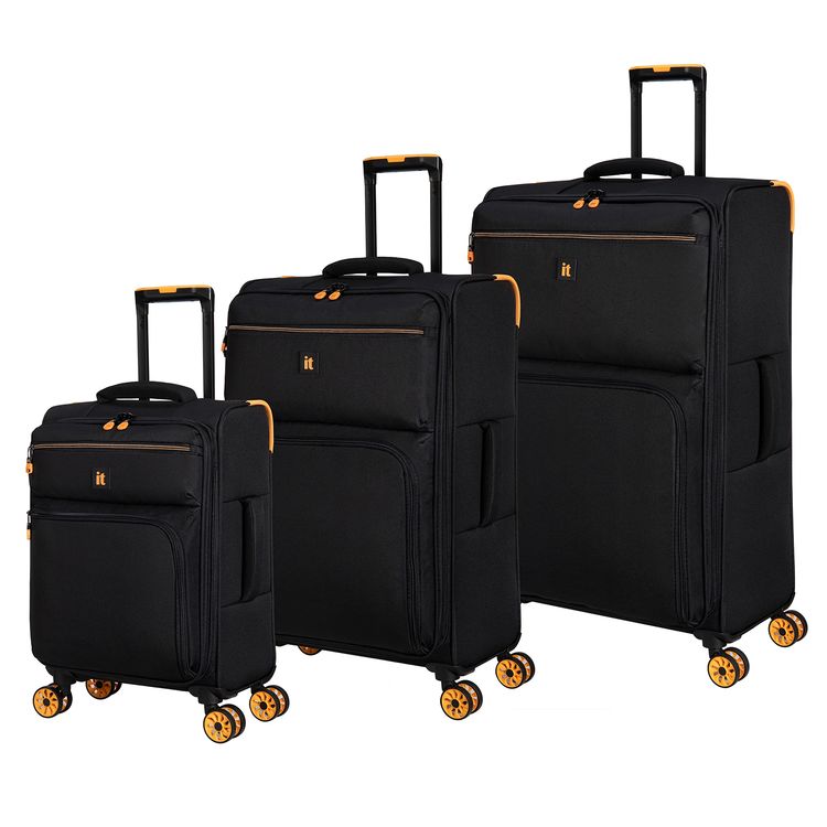 it Luggage Compartment Cabin Trolley, Lightweight Shell, Expandable Base, Spinner Wheels, TSA Lock - Black