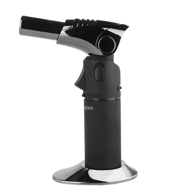 Porodo Lifestyle TurboFlair Rotating Flame Burner with Adjustable Flame, Up to 1350°C Temperature, Propane & Butane Mixture Fuel Type, Refillable Gas Cartridge - Black