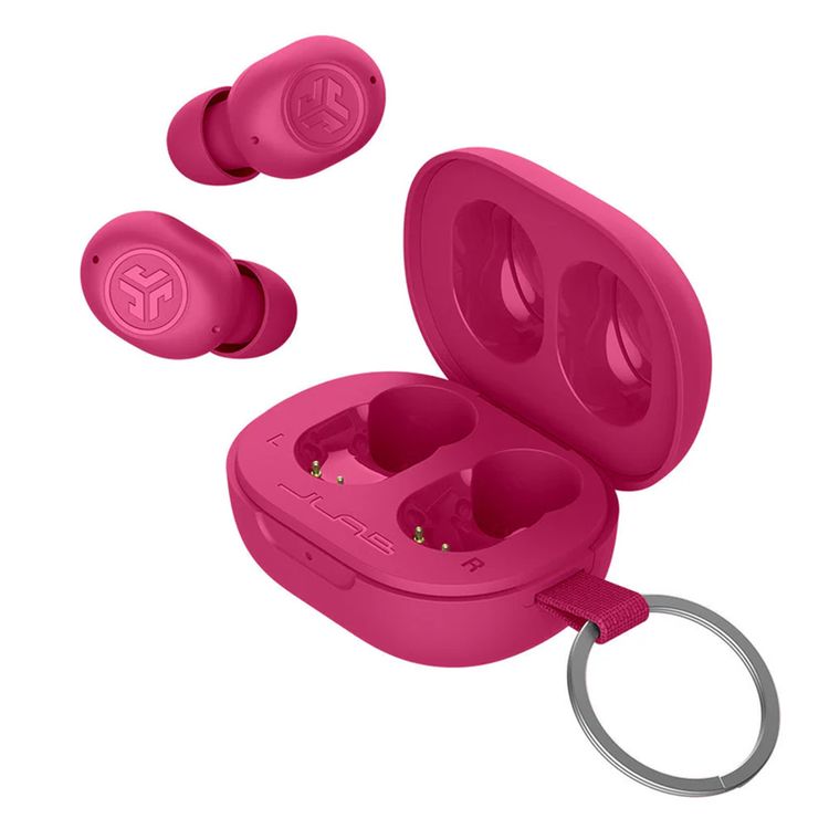 JLab JBuds Mini True Wireless Earbuds, Noise-Canceling, Quick Charge, Splashproof, 15 Minutes of Fast Charging Time, 20 Hours Total Playtime - Pink