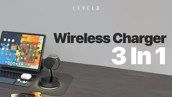 Levelo Sienese 3-in-1 Wireless Charger in UAE | 15W Output Power, Anti-Slip Mat - Black | (LVLSN31WCBK)
