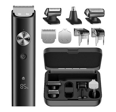 مجموعة العناية الشخصية Xiaomi Grooming Kit Pro مع وظيفة السلك واللاسلكية، حتى 90 دقيقة من وقت العمل، بطارية ليثيوم أيون بسعة 800 مللي أمبير في الساعة، 40 إعداد طول، دقة قص تصل إلى 0.5 مم، شحن سريع، قفل للسفر، مستوى مقاومة الماء IPX7 - باللون الأسود.