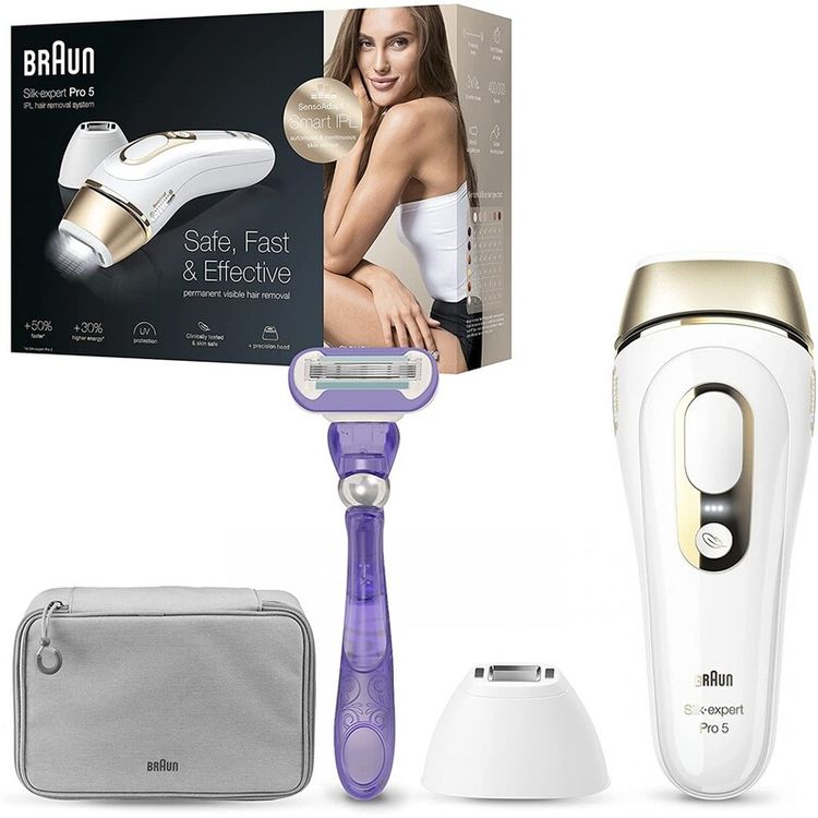 Braun Silk-Expert Pro 5 IPL Hair Removal System  - White / Gold