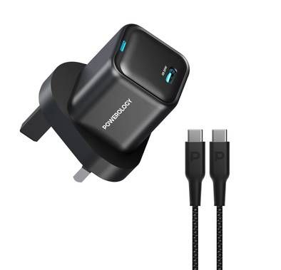 Powerology Ultra-Compact Gan Charger With USB-C To USB-C ...