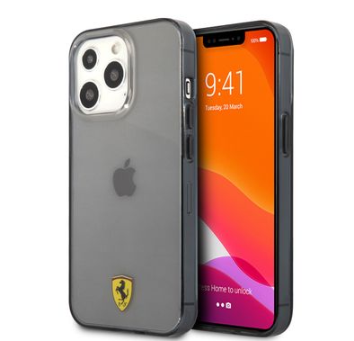 CG Mobile Ferrari Transparent Black Shadow Print Logo For iPhone 13 Pro (6.1") - Black