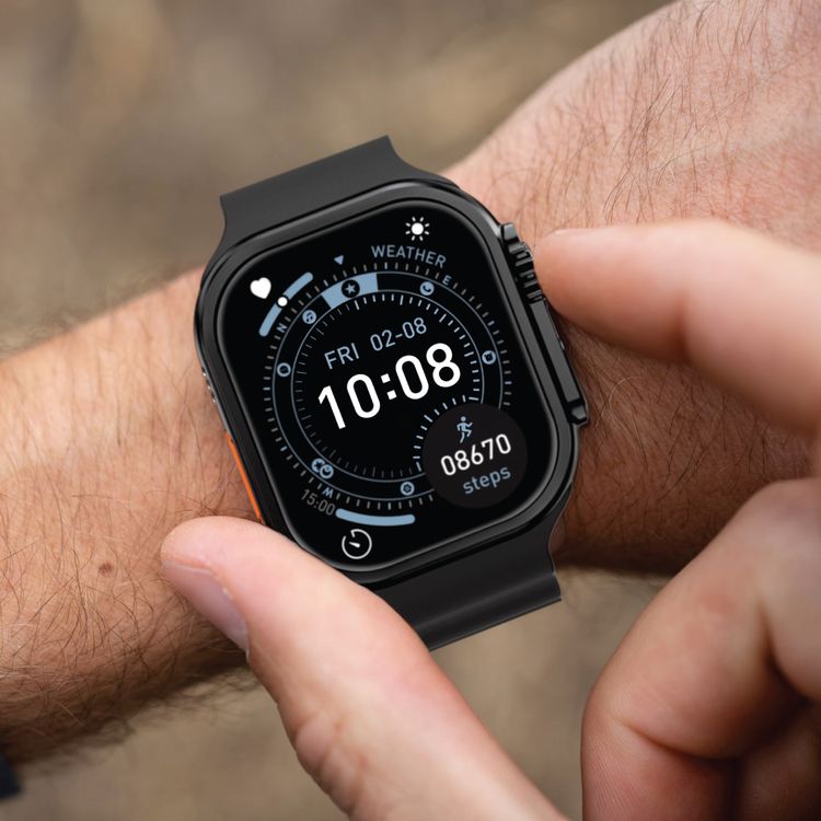 Green Lion Ultra Light Smart Watch with 5 Days Working Time, Bluetooth Version 5.4, IP65 Water Resistance Level,  2.01" TFT IPS Display, 200mAh Battery Capacity, Real-Time Notifications, Health Monitoring, Dynamic Island, Weather Forecast, Always-On Display, Featherlight Design - Black