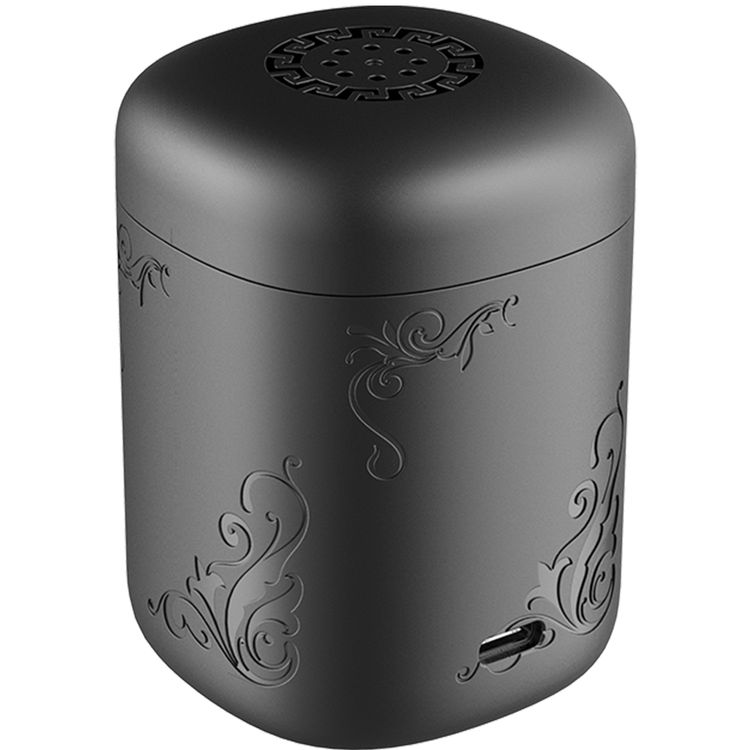 Green Lion Aseel Bakhour Burner with Aesthetic Appearance, 1400mAh Battery, 120 Seconds Single Burning Time, Auto-Off Function, Wide Area Coverage, LED Indicator, Safe & Non-Toxic - Black