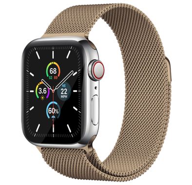 AhaStyle WG42-1-40MM-TG Magnetic Stainless Steel Milanese Mesh Loop Strap for Apple Watch 38 / 40mm - Titanium Gold
