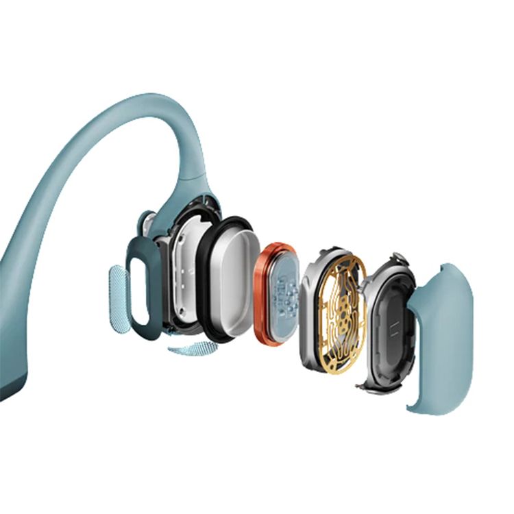 Shokz OpenRun Pro Sport Headphones with 10 Hours Battery Life, Magnetic Charging Cable, Dual Noise-Cancelling Microphones, Secure Fit - Blue