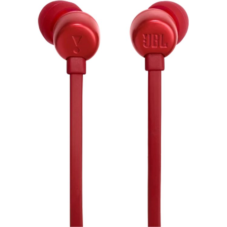 JBL T310C USB-C Wired Earphones, High Resolution Audio, Tangle-Free Flat Cable, Digital to Analog Converter, Compatible with PCs/Mobiles/Gaming Consoles, Pure Bass Sound - Red 