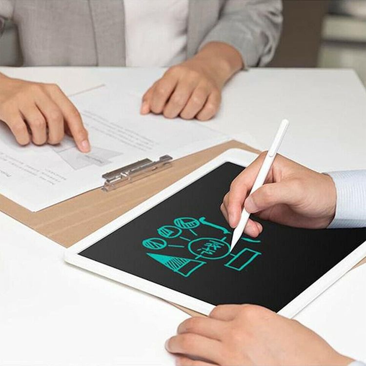 جهاز لوحي شاومي بشاشة LCD للكتابة مقاس 13.5 بوصة مع قلم ذكي، وكاميرا ويب بدقة 5 ميجابكسل، واتصال واي فاي وUSB، مصنوع من مادة ABS وLCD، ودقة شاشة 1920 × 1080 بكسل، وخفيف الوزن ونحيف - أبيض