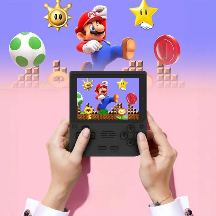 وحدة تحكم ألعاب Porodo Gaming Retro Arcade، محاكي ثلاثي الأبعاد، تصميم مريح، تشغيل صوتي غامر، شاشة IPS مقاس 3.5 بوصة، عمر بطارية 6 ساعات، بطارية 3000 مللي أمبير في الساعة - أسود