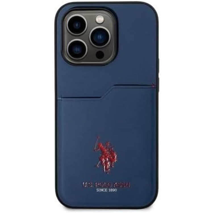U.S.Polo Assn. PU Card Slot DH Hard Case  - Navy - iPhone 15 Pro