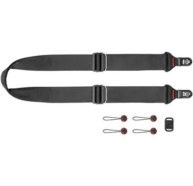 Peak Design SL-BK-3  Slide Camera Strap, nylon webbing, strong, removable anchor connectors - Black