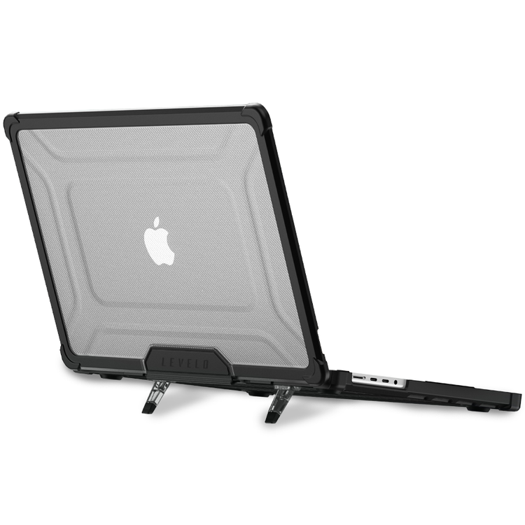Levelo Espectro Case for MacBook Pro 16" (2021-2024), 360° Full Protection, Foldable Stand Design, Built-in Air Vents, Shock-Proof Edges, Easy Installation & Removal - Black