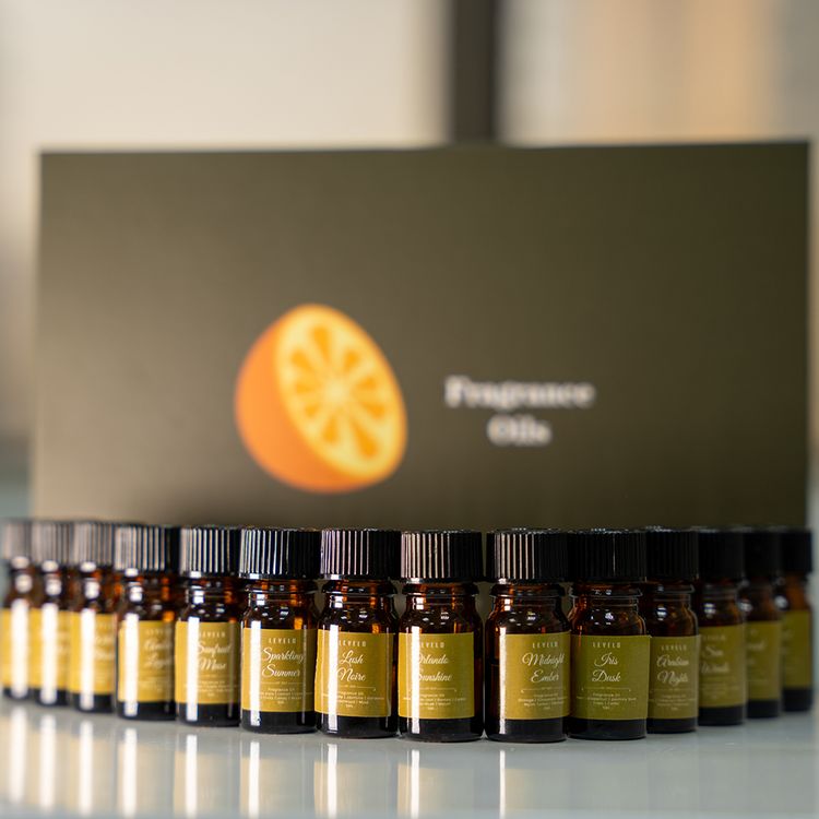 مجموعة زيوت عطرية من Levelo تحتوي على 14 نوعًا مختلفًا من العطور، حجم كل زيت عطري 5 مل، الحجم الإجمالي 70 مل، مركز بشكل عالي، مواد طبيعية، بدون عطور صناعية - أبيض