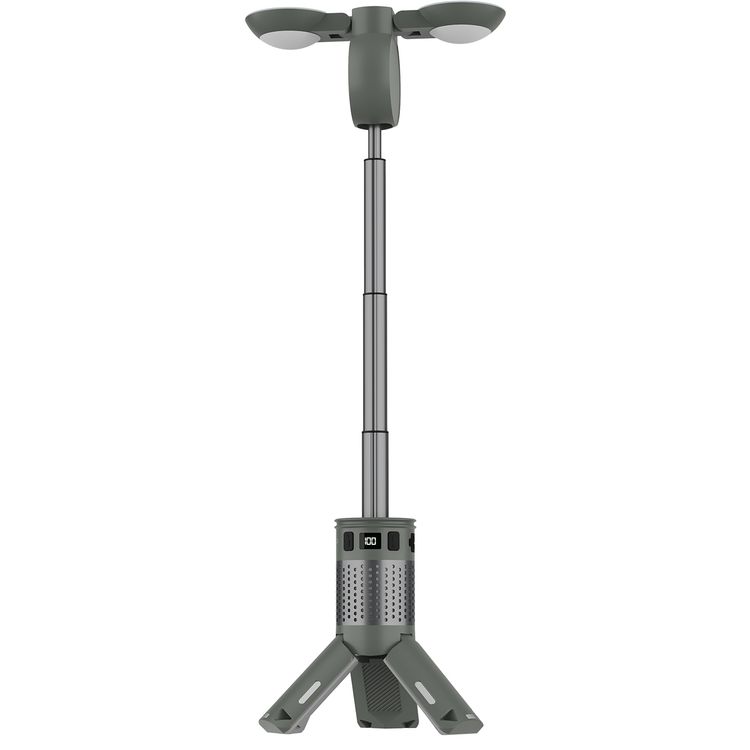 Porodo Foldable LED Camping Lantern with Brightness Control, 7800mAh Battery Capacity, Multi-Angle Illumination, Top Spotlight Beam, Warm Reading Mode, Adjustable Telescopic Rod, Multi-Scene Mounting - Green