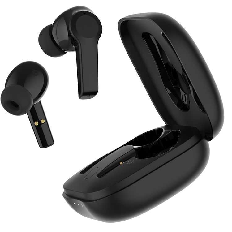 Powerology Earbuds Pro with Active Noise Cancellation, 30 Hours Charging Case Battery Life, 10m Transmission Distance, Bluetooth Version 5.2, Siri Activation - Black